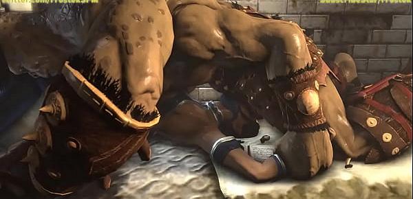  Goro throat fucking Kitana Mortal Kombat 3D Porn Animation